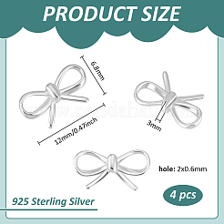 4Pcs 925 Sterling Silver Beads&nbsp;STER-BC0004-12P