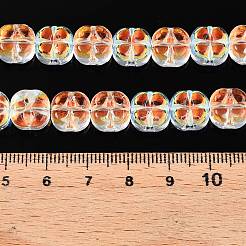 電気メッキガラスビーズセット  プラム  カラフル  10x10x6mm  穴：0.9mm  約64~66個/連  24.69~25.87''（62.72~64.68センチメートル）&nbsp;EGLA-T021-06B