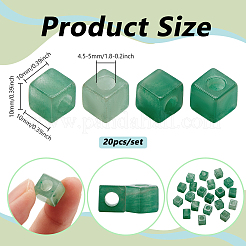 天然グリーンアベントリン宝石ヨーロピアンビーズ20個  大穴ビーズ  キューブ  10x10x10mm  穴：4.5~5mm&nbsp;G-NB0005-89C