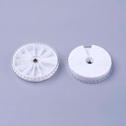 （訳あり商品）  丸いプラスチック製のビーズの容器  ホワイト  65x12.5mm&nbsp;CON-XCP0004-02