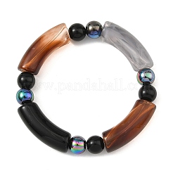 Opaque Acrylic Tube Beaded Stretch Bracelets&nbsp;BJEW-JB14454