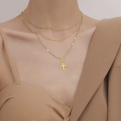 12個6スタイル304ステンレススチールペンダント  クロス  ゴールドカラー  2個/スタイル&nbsp;STAS-BC0002-71