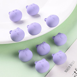 アクリルビーズ  ラバー加工スタイル  片穴  クマ  ライラック  15.5x16x15mm  穴：3.5mm&nbsp;OACR-S039-06-47