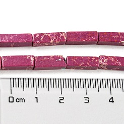 合成インペリアルジャスパー染めビーズ連売り  長方形  パープル  13~13.5x4~4.5x4~4.5mm  穴：1.4mm  約28~29個/連  14.49''~14.96''（36.8~38センチメートル）&nbsp;G-D077-C01-10