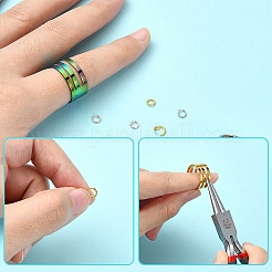 4Pcs 4 Colors Brass Rings&nbsp;RJEW-YW0001-05