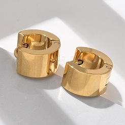 304ステンレススチールフープピアス  イオンプレーティング（ip）  リング  ゴールドカラー  10x6x11mm&nbsp;EJEW-M079-03G-01