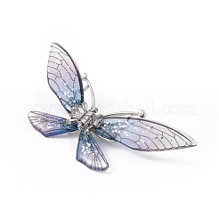 Bling Resin Butterfly Brooch Pin with Crystal Rhinestone&nbsp;LS-JEWB-P016-04P-03