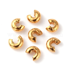 304ステンレススチール製クリンプビーズカバー  ゴールドカラー  6x2.5mm  穴：2mm&nbsp;STAS-WH0017-024D