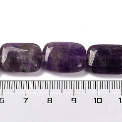 天然石アメジストビーズ連売り  長方形  18x13.5x5.5mm  穴：1.2mm  約22個/連  15.75インチ（40cm）&nbsp;G-T047-B08-01