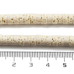 天然溶岩石染めビーズ連売り  ディスク  ヒシビーズ  ホワイト  6x3~3.5mm  穴：1.5mm  約107~114個/連  14.96''（38センチメートル）&nbsp;G-K375-G02-01