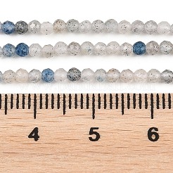 天然のレインドロップアズライトビーズ連売り  多面カット  ラウンド  2~2.5mm  穴：0.5~0.6mm  約170~171個/連  15.16''~15.35''（38.5~39センチメートル）&nbsp;G-P618-2mm-03