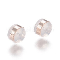 真鍮製リングシリコンイヤーナット  ピアスバックキャッチ  ローズゴールド  5.7x5.7x4.5mm  穴：1mm&nbsp;SIL-N003-03RG