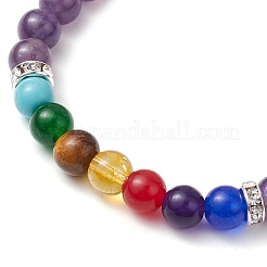 Chakra Round Natural Gemstone Stretch Bracelets&nbsp;BJEW-JB10985