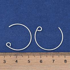 真鍮のピアスフック  銀  22x20.5x0.8mm  穴：2.5mm&nbsp;KK-C069-02S