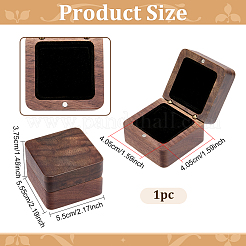 クルミ材のジュエリーペンダント用マグネットボックス  正方形  ココナッツブラウン  5.55x5.5x3.75cm&nbsp;CON-WH0110-319