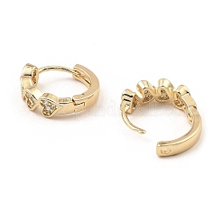 Brass with Cubic Zirconia Hoop Earrings&nbsp;EJEW-D078-26KCG