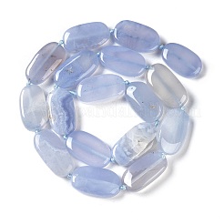 天然石ブルーレースアゲートビーズ連売り  ナゲット  20.5~25.5x11.5~13.5x4.5~7mm  穴：1.2mm  約17個/連  16.34~16.54''（41.5~42センチメートル）&nbsp;G-H006-A01-01
