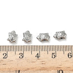 304ステンレススチールビーズ  カメ  ステンレス鋼色  8x6x4mm  穴：1.4mm&nbsp;STAS-D204-47P