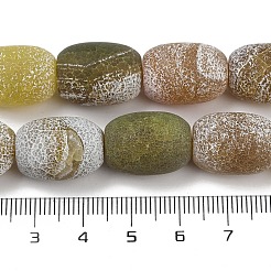 天然石風化瑪瑙ビーズ連売り  染め＆加熱  バレル  黄緑  17~18x12.5~13mm  穴：1.2~1.4mm  約22個/連  15.08''（38.3センチメートル）&nbsp;G-NH0047-B06-02