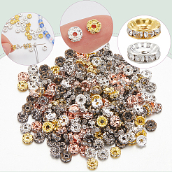 200Pcs 10 Colors Brass Rhinestone Spacer Beads&nbsp;RB-SP001-08A
