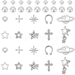 145Pcs 3 Styles Plastic & Resin & Zinc Alloy Rhinestone Cabochons&nbsp;MRMJ-SP0001-41