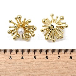 Brass Flower Stud Earrings&nbsp;EJEW-H171-05G