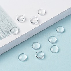 クリアガラスカボション  半円/ドーム  透明  7.5~8x3mm&nbsp;GGLA-R026-8mm