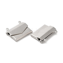 変色しない316ステンレススチールペンダント  封筒チャーム  ステンレス鋼色  17x21x3.5mm  穴：1.2mm&nbsp;STAS-C077-07P