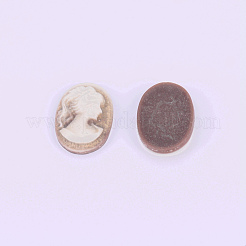 レジンカメオレディヘッドカボション  オーバル  アンティークホワイト  17x12.5x3.5mm&nbsp;CRES-WH0002-01F
