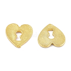 合金カボション  uv樹脂充填材料  ハートロック  カドミウムフリー＆鉛フリー  ゴールドカラー  10x10x1mm  約100個/袋&nbsp;PALLOY-CJC0005-09