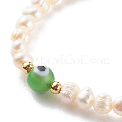 Natural Pearl Stretch Beaded Bracelets&nbsp;BJEW-JB06163-03