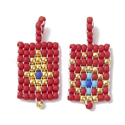 2Pcs 2 Style Handmade MIYUKI Round Rocailles Seed Loom Pattern&nbsp;PALLOY-MZ00174