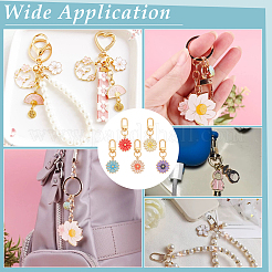 10Pcs 5 Styles Daisy Alloy Enamel Pendant Decoration&nbsp;HJEW-PH02102