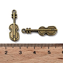 合金のチベット風チャーム  カドミウムフリー＆鉛フリー  バイオリン  アンティークブロンズ  26x7x2mm  穴：1.4mm  約833個/1000g&nbsp;FIND-G065-11AB