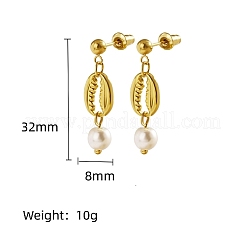 304 Stainless Steel Dangle Stud Earrings&nbsp;TL6652-1