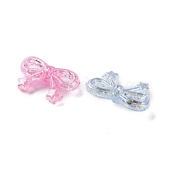 透明UVメッキアクリルビーズ  虹色の  星とちょう結び  スパンコール入り  ミックスカラー  20x34x10mm  穴：2mm&nbsp;PACR-D288-16