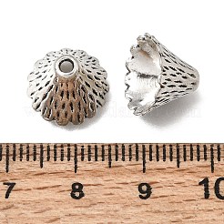 チベット風合金ビーズキャップ  アンティークシルバー  9x12mm  穴：2mm&nbsp;FIND-Z128-08AS-01