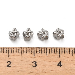 304ステンレススチールビーズ  スター  ステンレス鋼色  4x4x4mm  穴：1.4mm&nbsp;STAS-D204-53P
