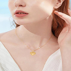 304ステンレスペンダント  花とハート  ゴールドカラー  15~19x15~18x2.5~3.5mm  穴：7x4mm  2個/スタイル&nbsp;STAS-LP0004-23