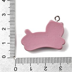 不透明樹脂ペンダント  走る猫  プラチナ鉄ループ付き  ミックスカラー  23x29.5x8mm  穴：1.8mm&nbsp;CRES-D322-02P