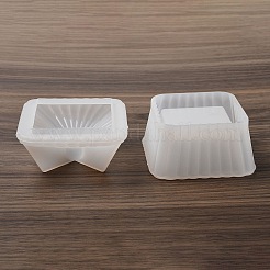 DIY シリコン キャンドル ホルダー金型  キャンドル作り用  台形  ホワイト  8.3x8.3x4.2cm  内径：5.9x5.9のCM&nbsp;LS-SIMO-C014-04B