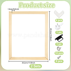木製の油絵用額縁  長方形  バリーウッド  402x302x15.5mm&nbsp;DIY-WH0671-353