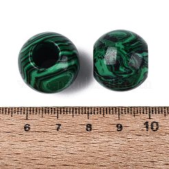 合成マラカイトビーズ  滑らかなロンデル  大穴ビーズ  20~20.5x17~18mm  穴：7.5~8.5mm&nbsp;G-Q608-05J