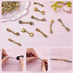 32 個 8 スタイル合金コードエンド  カニカン付き  混合図形  アンティーク黄金  35~45mm  4個/スタイル&nbsp;HJEW-SC0003-10