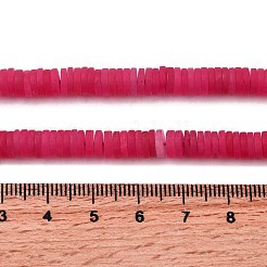 天然石ホワイトジェイドビーズ連売り  艶消し  ディスクビーズ  ヒシビーズ  染め  クリムゾン  6.5x1.5mm  穴：0.8mm  約248~253個/連  15~15.31インチ（38.1~38.9cm）&nbsp;G-P575-B14-6x1mm-07