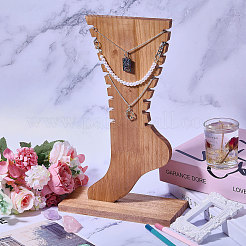 木製アンクレットディスプレイスタンド  アンクレットディスプレイ用  足の形  砂茶色  完成品：19x8x30.5cm&nbsp;ODIS-WH0025-224A