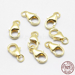 925スターリングシルバーカニカン  丸カン付き  18KGP本金メッキ  9.5mm  穴：2mm&nbsp;STER-G019-07-8mm