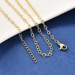 Brass Textured Cable Chain Necklaces&nbsp;NJEW-M108-34G