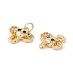 Rack Plating Brass Micro Pave Cubic Zirconia Charms&nbsp;ZIRC-C040-42G