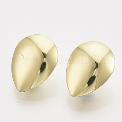 鉄スタッドピアスパーツ  スチールピンとループ付き  ティアドロップ  ライトゴールド  19.5x14.5mm  穴：4.5mm  ピン：0.7mm&nbsp;IFIN-S703-23